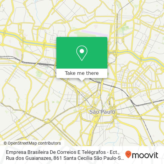 Empresa Brasileira De Correios E Telégrafos - Ect., Rua dos Guaianazes, 861 Santa Cecília São Paulo-SP 01204-001 map