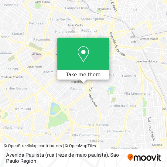 Avenida Paulista (rua treze de maio paulista) map