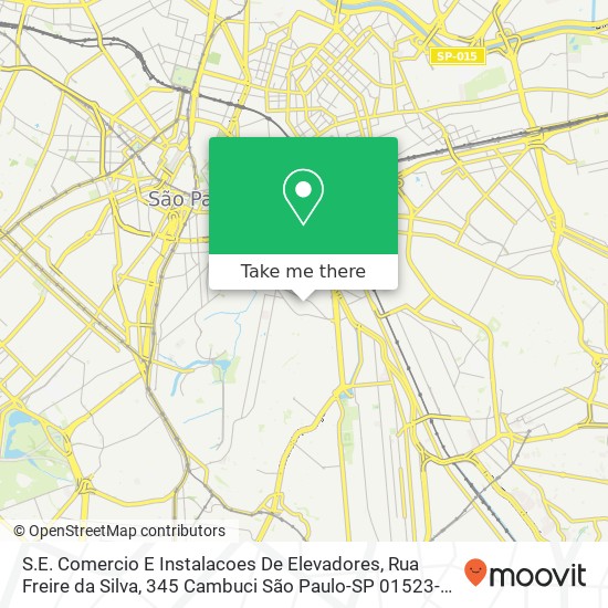 S.E. Comercio E Instalacoes De Elevadores, Rua Freire da Silva, 345 Cambuci São Paulo-SP 01523-020 map