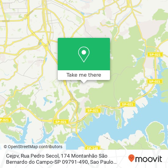 Mapa Cejpv, Rua Pedro Secol, 174 Montanhão São Bernardo do Campo-SP 09791-490