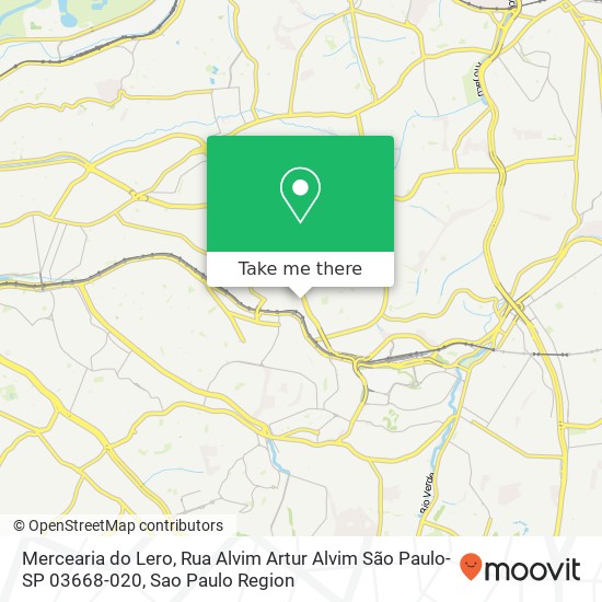 Mapa Mercearia do Lero, Rua Alvim Artur Alvim São Paulo-SP 03668-020