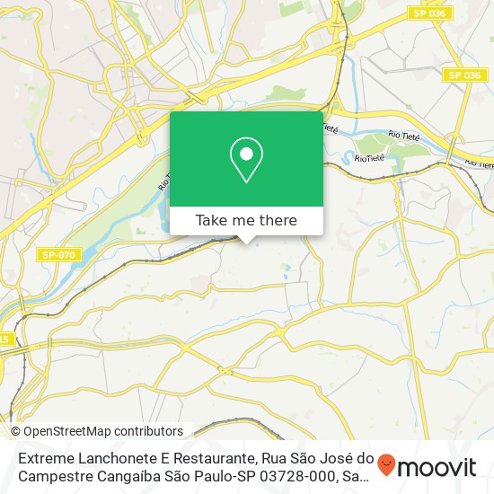 Mapa Extreme Lanchonete E Restaurante, Rua São José do Campestre Cangaíba São Paulo-SP 03728-000