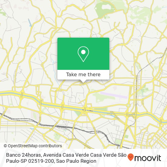 Mapa Banco 24horas, Avenida Casa Verde Casa Verde São Paulo-SP 02519-200