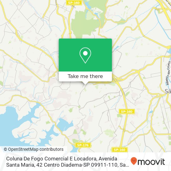 Mapa Coluna De Fogo Comercial E Locadora, Avenida Santa Maria, 42 Centro Diadema-SP 09911-110