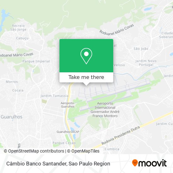 Câmbio Banco Santander map