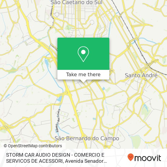 Mapa STORM CAR AUDIO DESIGN - COMERCIO E SERVICOS DE ACESSORI, Avenida Senador Vergueiro, 4019 Rudge Ramos São Bernardo do Campo-SP 09603-000