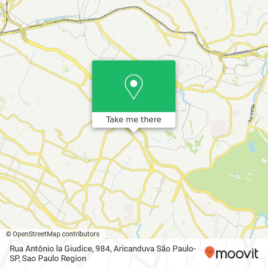 Mapa Rua Antônio la Giudice, 984, Aricanduva São Paulo-SP