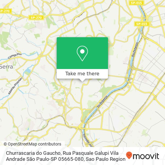 Mapa Churrascaria do Gaucho, Rua Pasquale Galupi Vila Andrade São Paulo-SP 05665-080