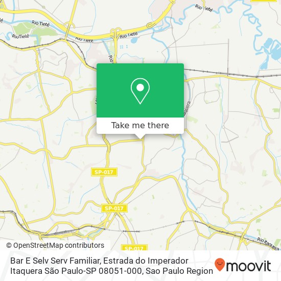 Mapa Bar E Selv Serv Familiar, Estrada do Imperador Itaquera São Paulo-SP 08051-000