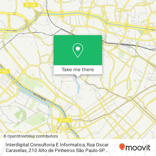 Mapa Interdigital Consultoria E Informatica, Rua Oscar Caravelas, 210 Alto de Pinheiros São Paulo-SP 05441-000
