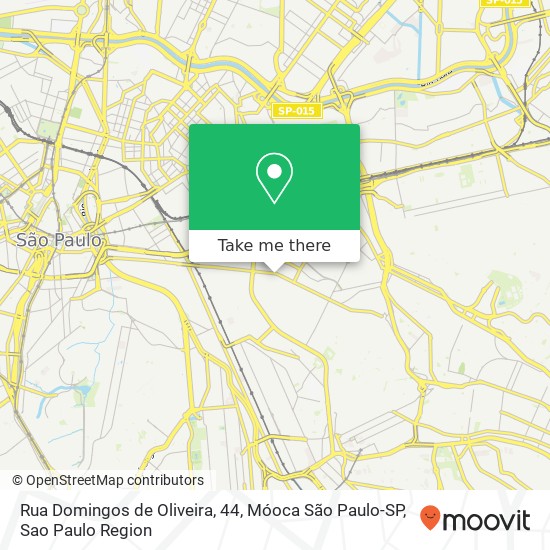 Mapa Rua Domingos de Oliveira, 44, Móoca São Paulo-SP