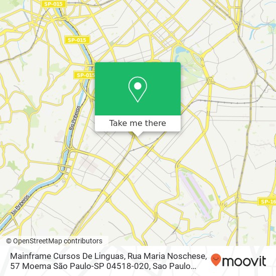 Mapa Mainframe Cursos De Linguas, Rua Maria Noschese, 57 Moema São Paulo-SP 04518-020
