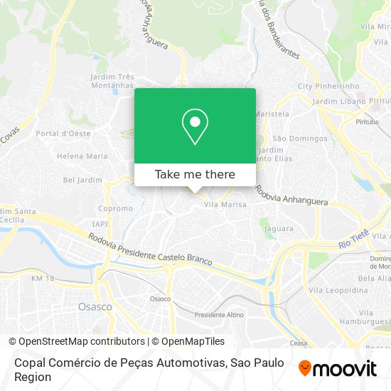 Mapa Copal Comércio de Peças Automotivas