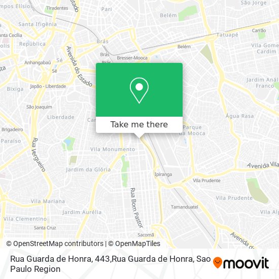 Mapa Rua Guarda de Honra, 443,Rua Guarda de Honra