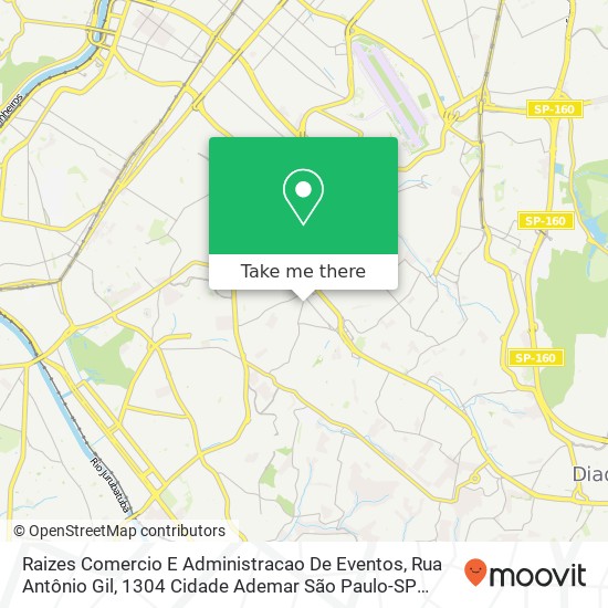 Mapa Raizes Comercio E Administracao De Eventos, Rua Antônio Gil, 1304 Cidade Ademar São Paulo-SP 04655-002