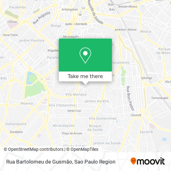 Mapa Rua Bartolomeu de Gusmão