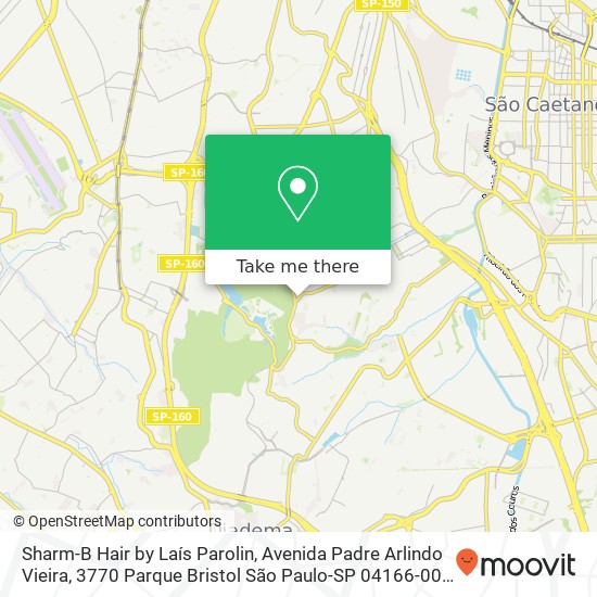 Mapa Sharm-B Hair by Laís Parolin, Avenida Padre Arlindo Vieira, 3770 Parque Bristol São Paulo-SP 04166-003