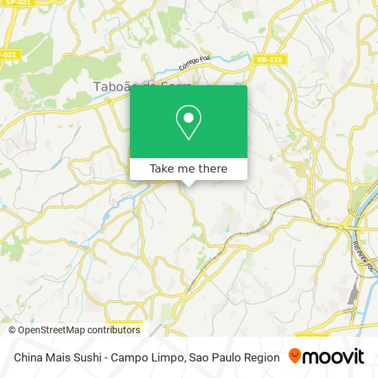 Mapa China Mais Sushi - Campo Limpo