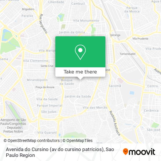 Mapa Avenida do Cursino (av do cursino patrícios)