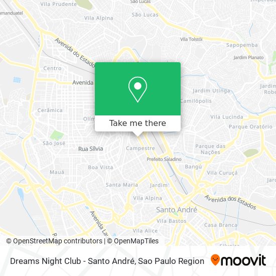 Dreams Night Club - Santo André map