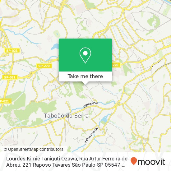 Mapa Lourdes Kimie Taniguti Ozawa, Rua Artur Ferreira de Abreu, 221 Raposo Tavares São Paulo-SP 05547-150