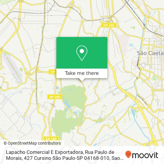 Mapa Lapacho Comercial E Exportadora, Rua Paulo de Morais, 427 Cursino São Paulo-SP 04168-010