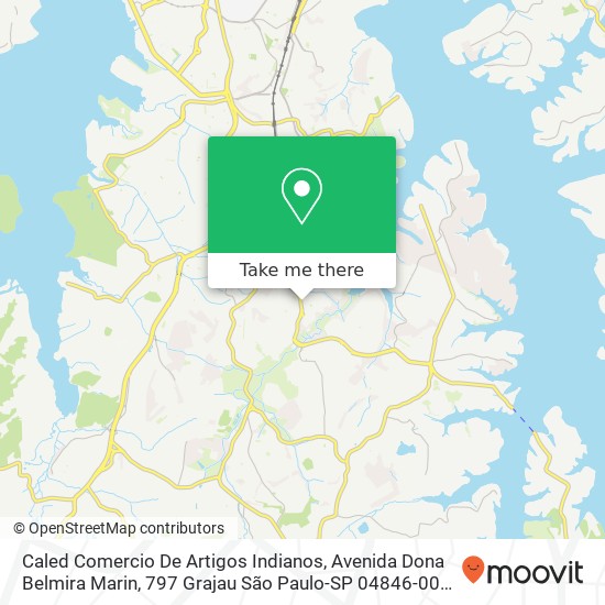 Mapa Caled Comercio De Artigos Indianos, Avenida Dona Belmira Marin, 797 Grajau São Paulo-SP 04846-000