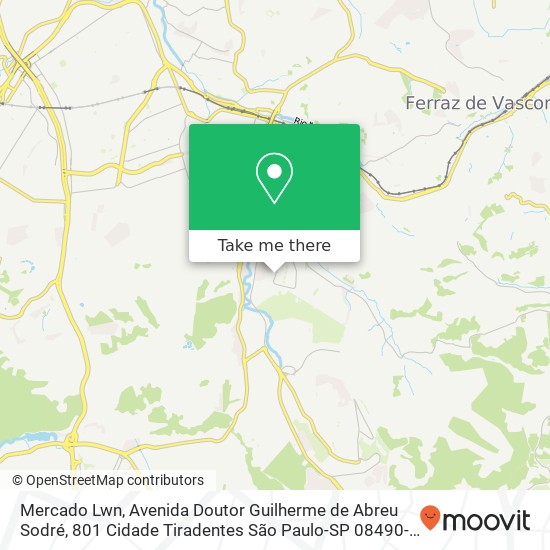 Mapa Mercado Lwn, Avenida Doutor Guilherme de Abreu Sodré, 801 Cidade Tiradentes São Paulo-SP 08490-010