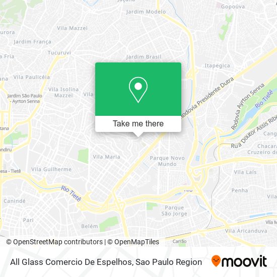 All Glass Comercio De Espelhos map