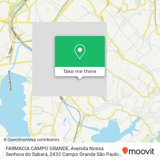 FARMACIA CAMPO GRANDE, Avenida Nossa Senhora do Sabará, 2432 Campo Grande São Paulo-SP 04686-002 map