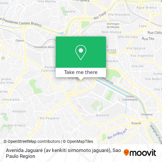 Avenida Jaguaré (av kenkiti simomoto jaguaré) map