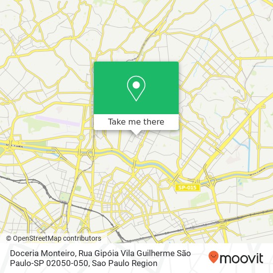 Mapa Doceria Monteiro, Rua Gipóia Vila Guilherme São Paulo-SP 02050-050