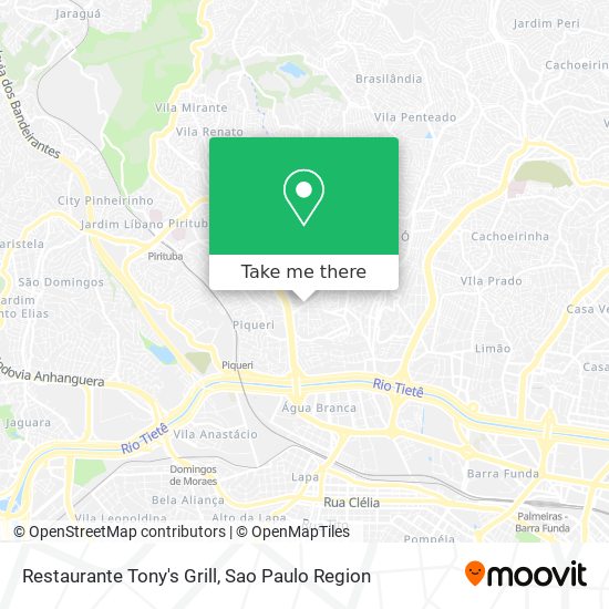 Mapa Restaurante Tony's Grill