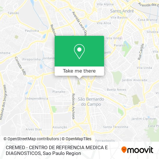 Mapa CREMED - CENTRO DE REFERENCIA MEDICA E DIAGNOSTICOS