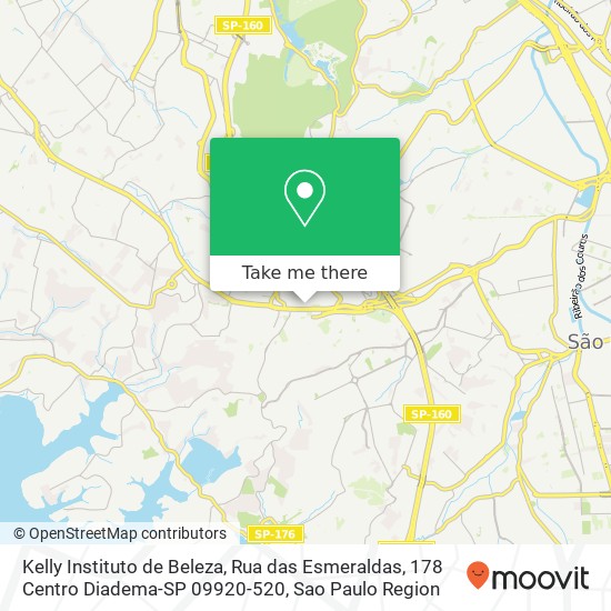 Mapa Kelly Instituto de Beleza, Rua das Esmeraldas, 178 Centro Diadema-SP 09920-520