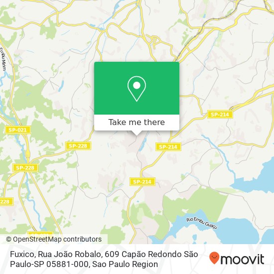 Mapa Fuxico, Rua João Robalo, 609 Capão Redondo São Paulo-SP 05881-000