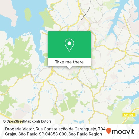 Mapa Drogaria Victor, Rua Constelação de Caranguejo, 734 Grajau São Paulo-SP 04858-000