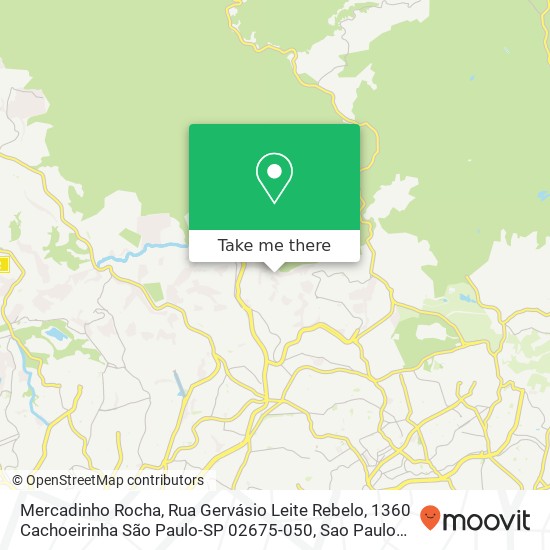 Mapa Mercadinho Rocha, Rua Gervásio Leite Rebelo, 1360 Cachoeirinha São Paulo-SP 02675-050