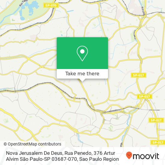 Nova Jerusalem De Deus, Rua Penedo, 376 Artur Alvim São Paulo-SP 03687-070 map
