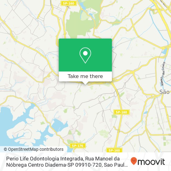 Mapa Perio Life Odontologia Integrada, Rua Manoel da Nóbrega Centro Diadema-SP 09910-720