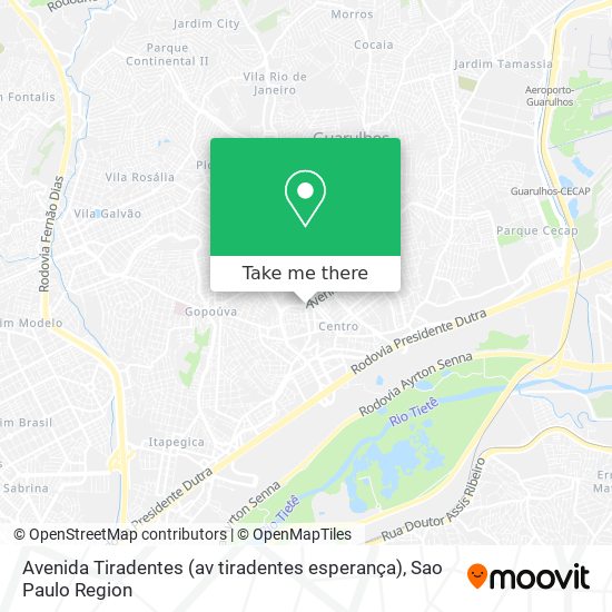 Mapa Avenida Tiradentes (av tiradentes esperança)