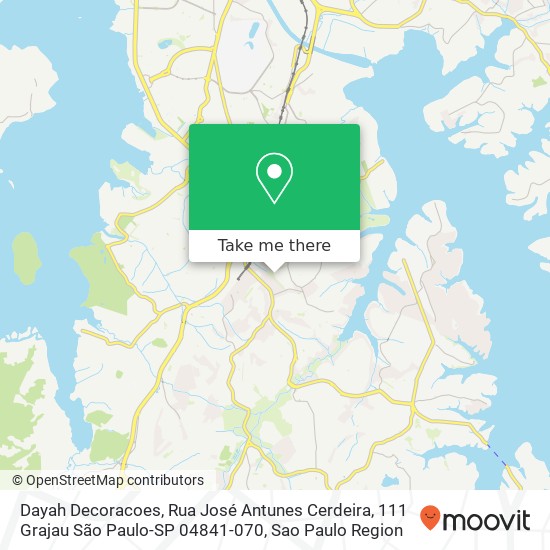 Mapa Dayah Decoracoes, Rua José Antunes Cerdeira, 111 Grajau São Paulo-SP 04841-070