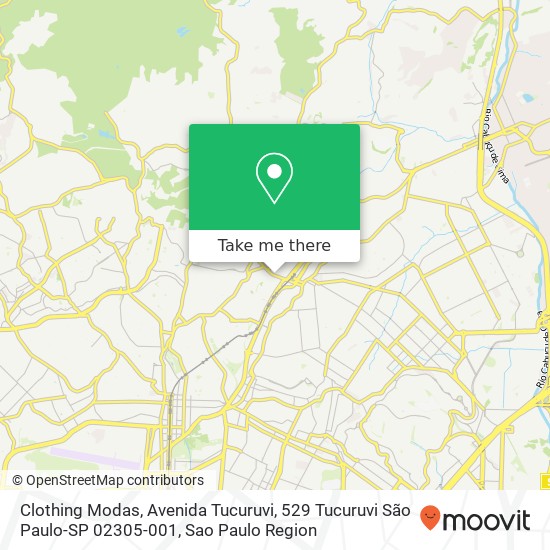 Mapa Clothing Modas, Avenida Tucuruvi, 529 Tucuruvi São Paulo-SP 02305-001
