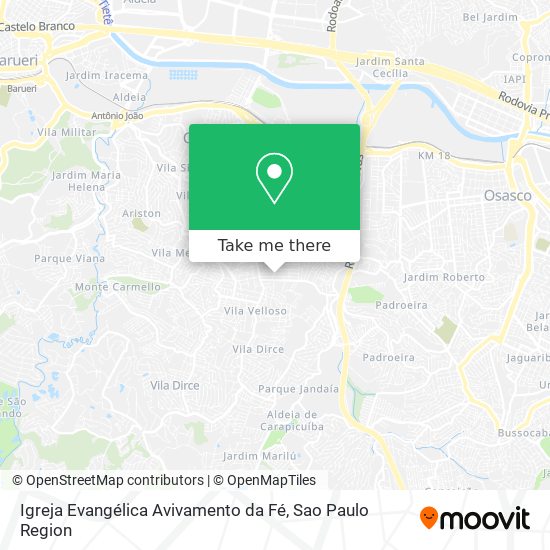 Mapa Igreja Evangélica Avivamento da Fé