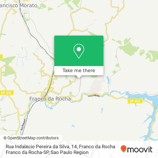 Mapa Rua Indalécio Pereira da Silva, 14, Franco da Rocha Franco da Rocha-SP