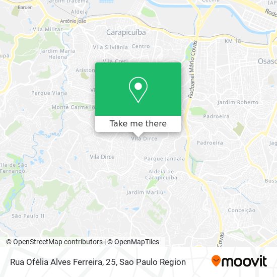 Mapa Rua Ofélia Alves Ferreira, 25