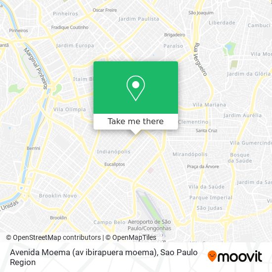 Mapa Avenida Moema (av ibirapuera moema)