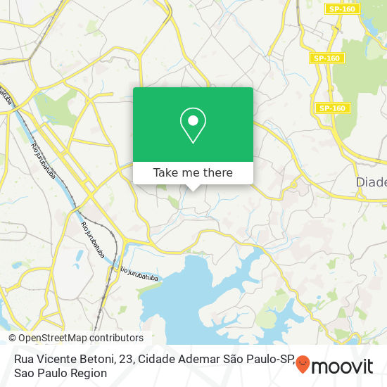 Mapa Rua Vicente Betoni, 23, Cidade Ademar São Paulo-SP