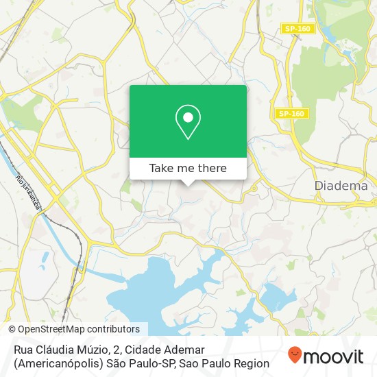 Rua Cláudia Múzio, 2, Cidade Ademar (Americanópolis) São Paulo-SP map