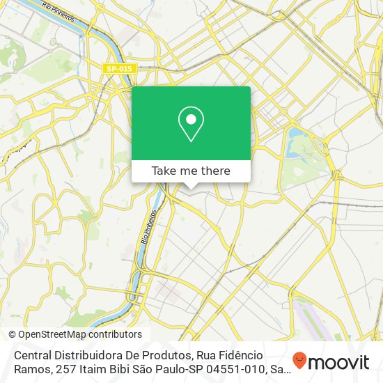 Mapa Central Distribuidora De Produtos, Rua Fidêncio Ramos, 257 Itaim Bibi São Paulo-SP 04551-010